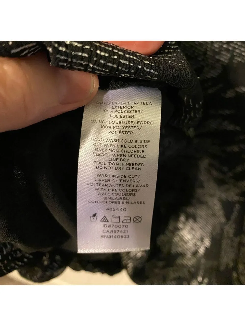 ANN TAYLOR Factory - Black/silver Shear Top with Solid Black Tank Size PM
